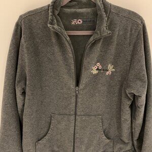 Zip-up Grey Fuzzy Jacket